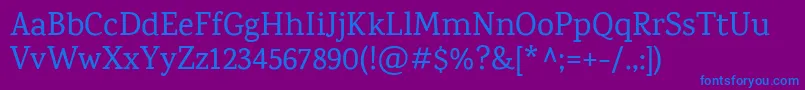 KarmaMedium Font – Blue Fonts on Purple Background