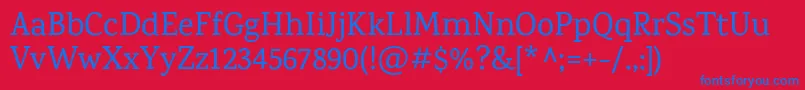 フォントKarmaMedium – 赤い背景に青い文字