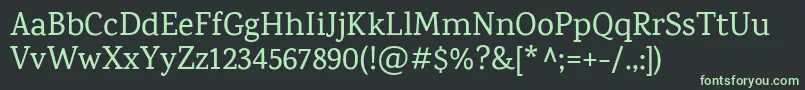 フォントKarmaMedium – 黒い背景に緑の文字