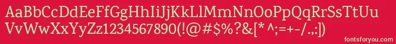 KarmaMedium-fontti – vihreät fontit punaisella taustalla