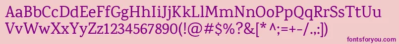 KarmaMedium Font – Purple Fonts on Pink Background