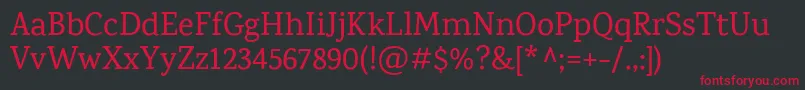 フォントKarmaMedium – 黒い背景に赤い文字