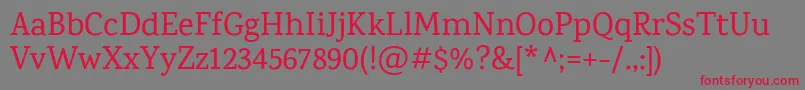 KarmaMedium Font – Red Fonts on Gray Background