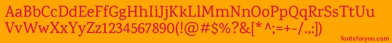 KarmaMedium Font – Red Fonts on Orange Background