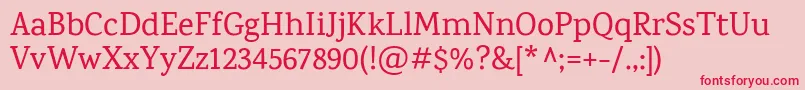 KarmaMedium-Schriftart – Rote Schriften auf rosa Hintergrund