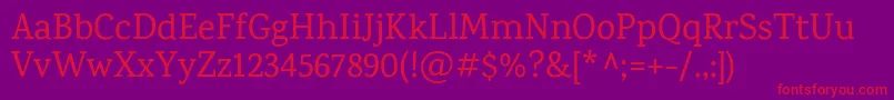 KarmaMedium Font – Red Fonts on Purple Background