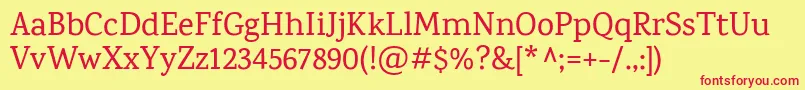 KarmaMedium Font – Red Fonts on Yellow Background
