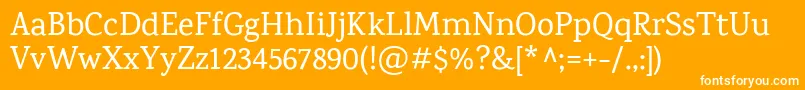 Fonte KarmaMedium – fontes brancas em um fundo laranja