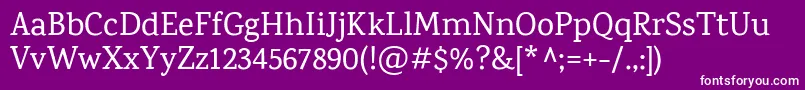 フォントKarmaMedium – 紫の背景に白い文字