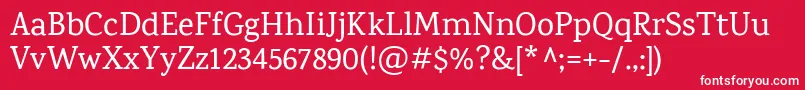 KarmaMedium-fontti – valkoiset fontit punaisella taustalla