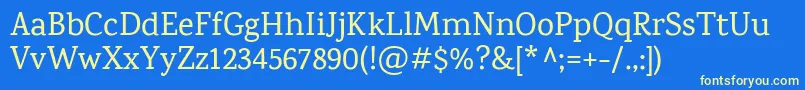 KarmaMedium Font – Yellow Fonts on Blue Background