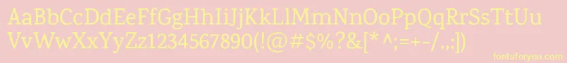 KarmaMedium Font – Yellow Fonts on Pink Background