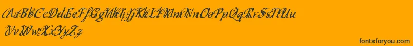 Cfschizophreniapersonaluse Font – Black Fonts on Orange Background