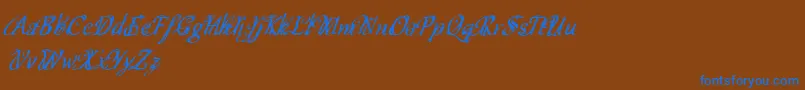 Cfschizophreniapersonaluse Font – Blue Fonts on Brown Background