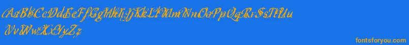 Cfschizophreniapersonaluse Font – Orange Fonts on Blue Background