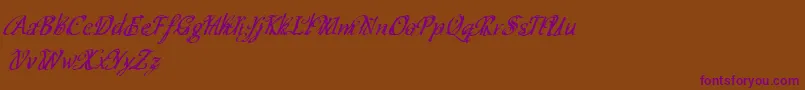 Cfschizophreniapersonaluse Font – Purple Fonts on Brown Background