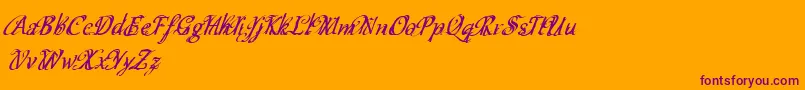 Cfschizophreniapersonaluse Font – Purple Fonts on Orange Background