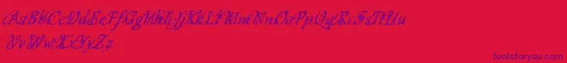 Cfschizophreniapersonaluse Font – Purple Fonts on Red Background