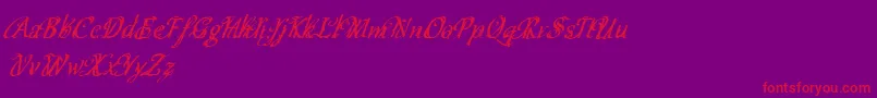 Cfschizophreniapersonaluse-Schriftart – Rote Schriften auf violettem Hintergrund