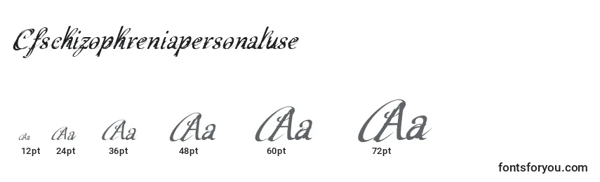 Размеры шрифта Cfschizophreniapersonaluse
