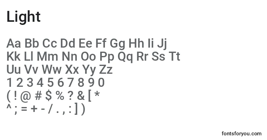 Шрифт Light (81675) – алфавит, цифры, специальные символы
