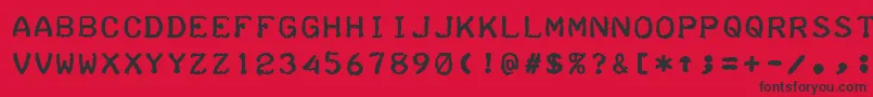 フォントTeleprinterBold – 赤い背景に黒い文字