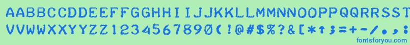 TeleprinterBold Font – Blue Fonts on Green Background