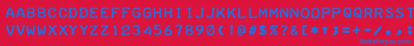 TeleprinterBold Font – Blue Fonts on Red Background