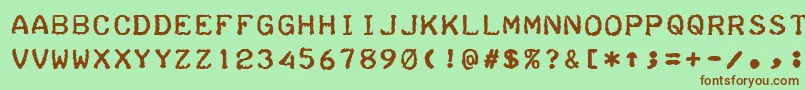 TeleprinterBold Font – Brown Fonts on Green Background