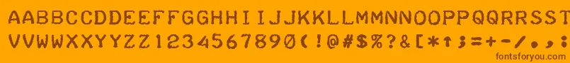 TeleprinterBold-fontti – ruskeat fontit oranssilla taustalla