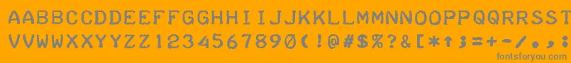 TeleprinterBold Font – Gray Fonts on Orange Background