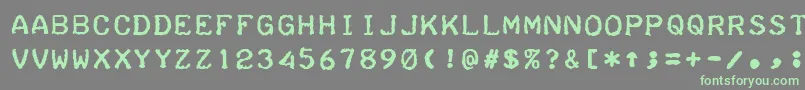 TeleprinterBold-fontti – vihreät fontit harmaalla taustalla