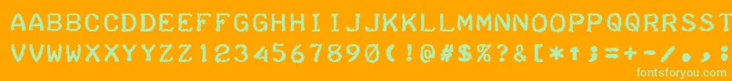 TeleprinterBold Font – Green Fonts on Orange Background