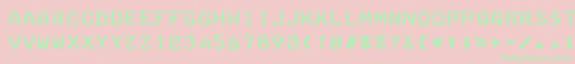 TeleprinterBold Font – Green Fonts on Pink Background