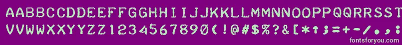 TeleprinterBold Font – Green Fonts on Purple Background