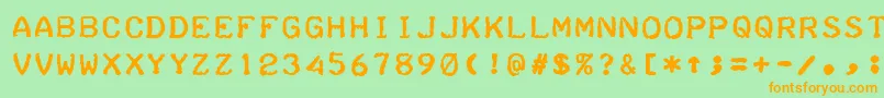 TeleprinterBold Font – Orange Fonts on Green Background