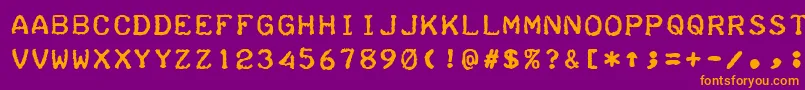 TeleprinterBold Font – Orange Fonts on Purple Background