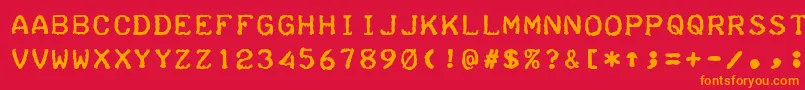TeleprinterBold Font – Orange Fonts on Red Background