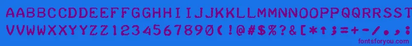 TeleprinterBold Font – Purple Fonts on Blue Background