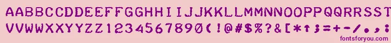 TeleprinterBold Font – Purple Fonts on Pink Background