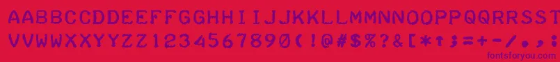 TeleprinterBold Font – Purple Fonts on Red Background