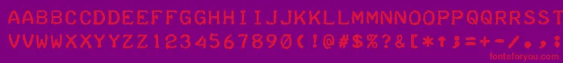 TeleprinterBold Font – Red Fonts on Purple Background