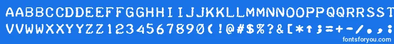 TeleprinterBold Font – White Fonts on Blue Background
