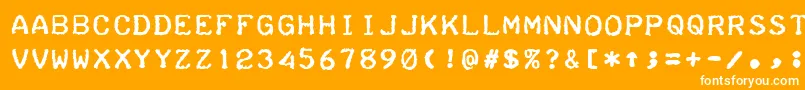 TeleprinterBold Font – White Fonts on Orange Background