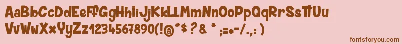 フォントSkaterGirlsRock – ピンクの背景に茶色のフォント