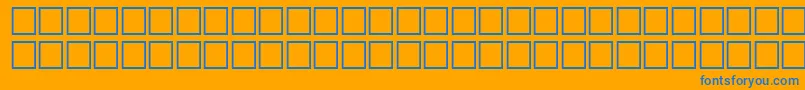 McsKofy5SUNormal.-Schriftart – Blaue Schriften auf orangefarbenem Hintergrund