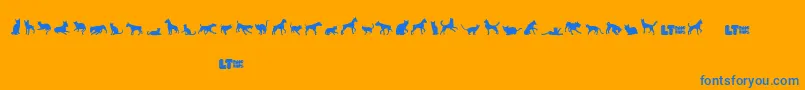 Catsvsdogslt Font – Blue Fonts on Orange Background