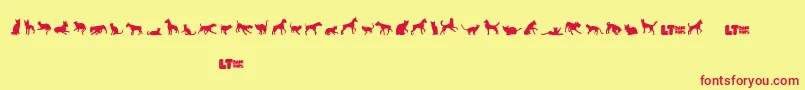 Catsvsdogslt Font – Red Fonts on Yellow Background