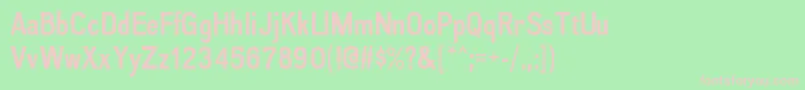 AkazanBold-fontti – vaaleanpunaiset fontit vihreällä taustalla