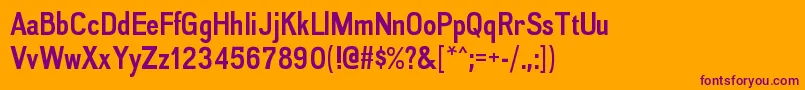 AkazanBold Font – Purple Fonts on Orange Background